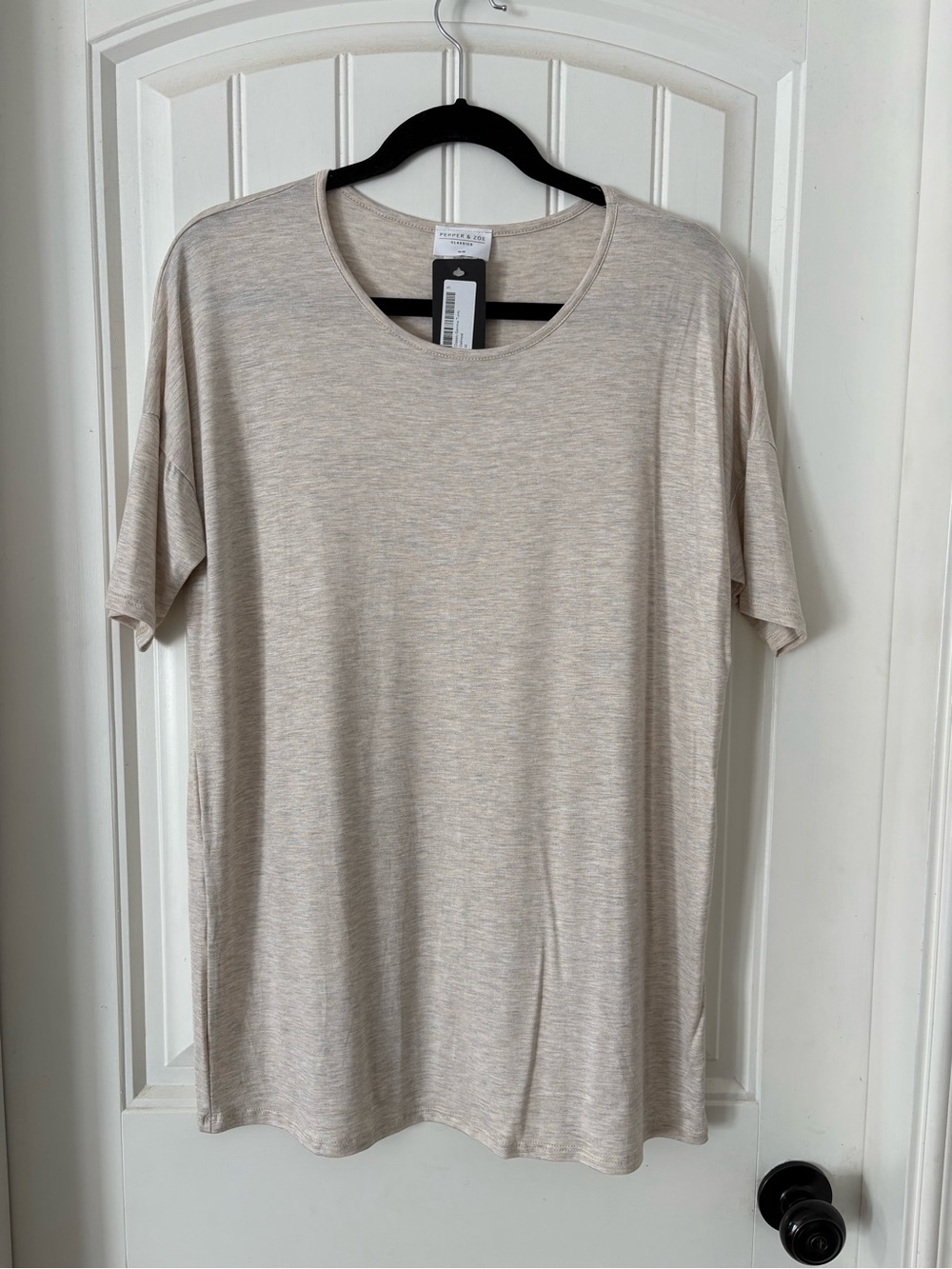 Women's Crew Neck Short Sleeve Tee - Beige